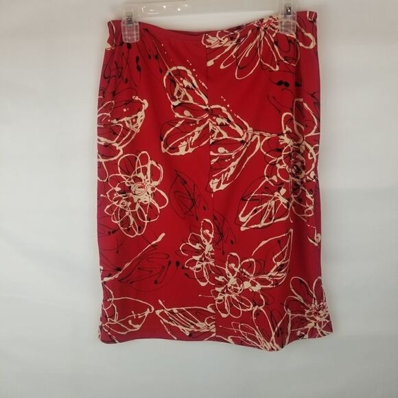 Red Black White VINTAGE STUDIO Skirt. Size M. 100% polyester. - Picture 7 of 12
